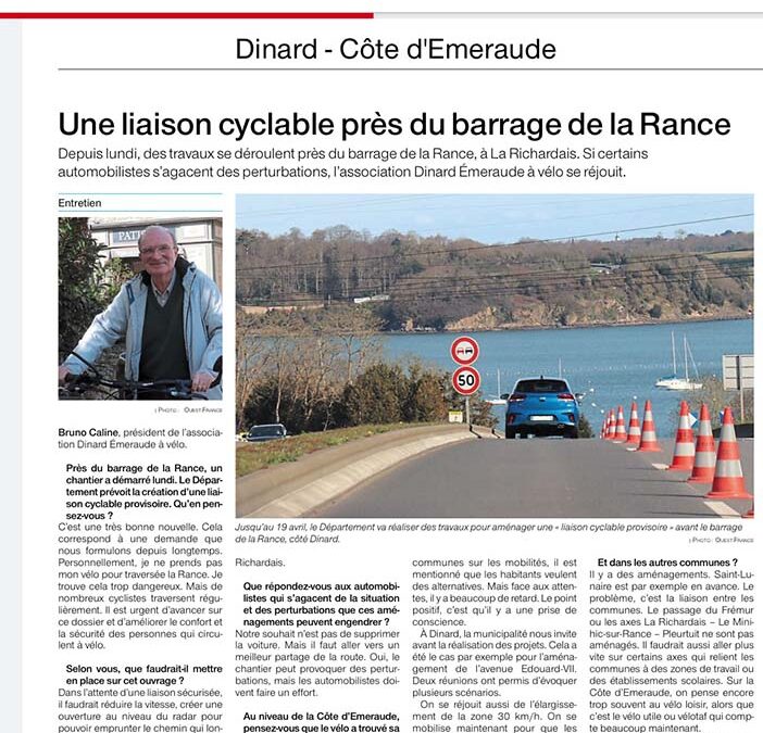 Bruno CALINE, président de l’association DEV témoigne sur la place accordée au vélo sur la Communauté de Communes de la Côte d’Émeraude