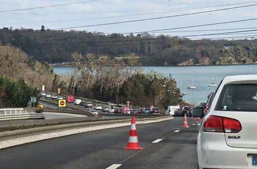 Liaison cyclable provisoire avant le barrage de la Rance